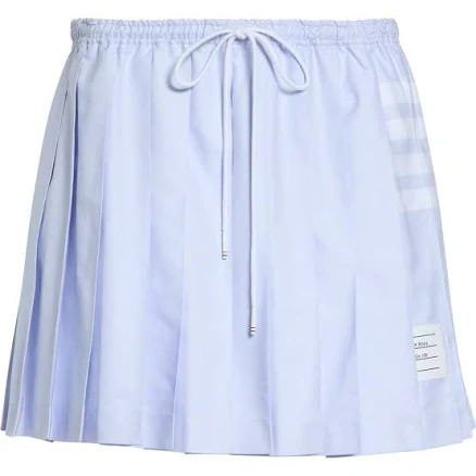 Women's Oxford Drawstring Pleated Mini Skirt
