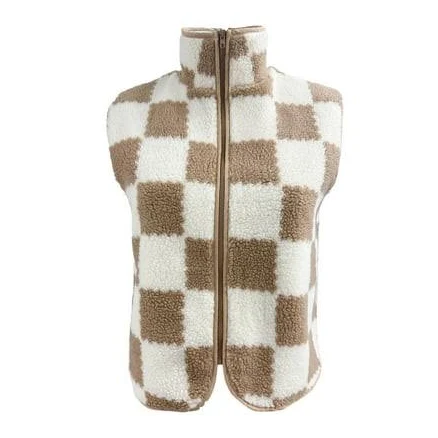 Women's Sleeveless Checkerboard Vest