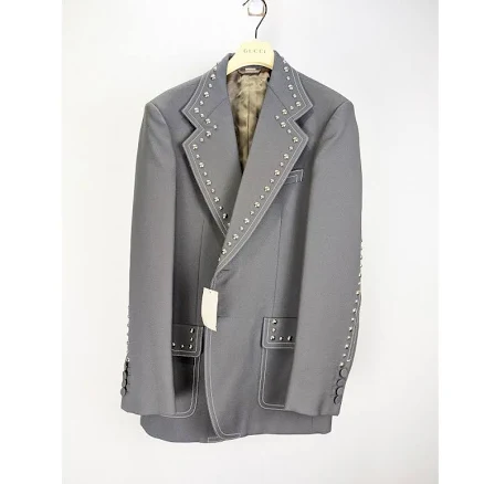 Gucci Fluid Drill Palace Jacket In Steel Gray 52