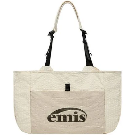 Emis Packable Check Shopper Bag-Beige