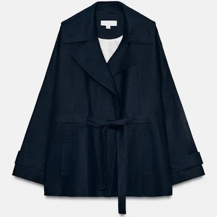 Zara Linen Blend Belted Trench Jacket
