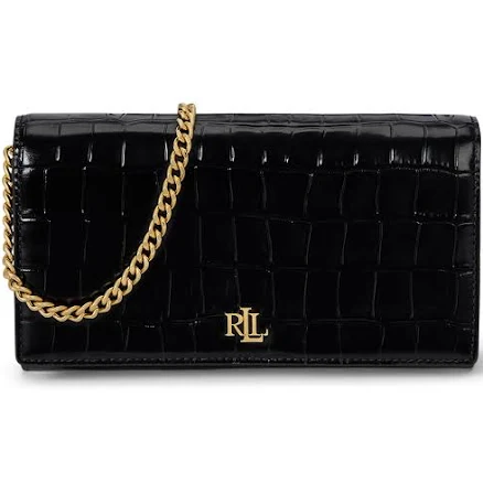 Ralph Lauren Women's Croc-Embossed Medium Adair II Leather Crossbody Bag