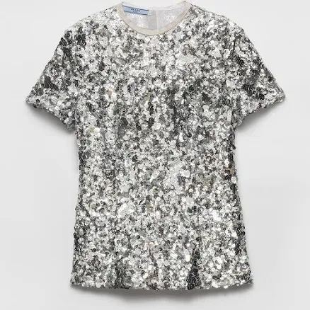 Prada Women's Embroidered Sequin Top