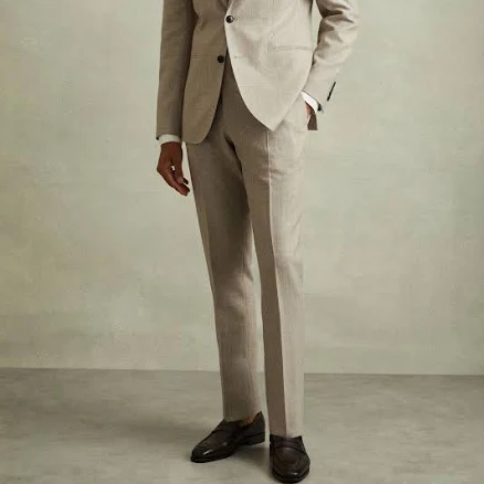 Reiss Men's Elliot Slim-Fit Checked Wool Trousers