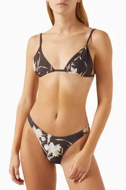 KITH Women's Lucia Ii Iris Floral Triangle Top - Dark Grey XS MSRP: $110