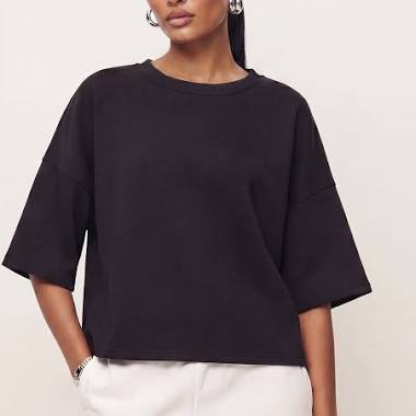 Oversized Scuba Crew Neck Short Sleeve TopOversized Scuba Crew Neck Short Sleeve Top