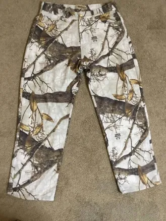 Stussy X Realtree Edge Big Ol’ Jeans White Camo Pants Size M Unisex