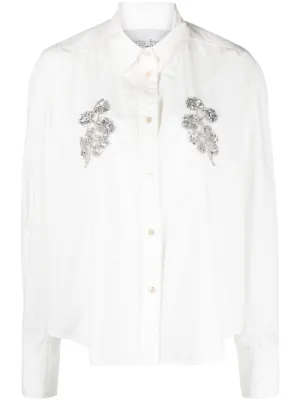 Floral-embellished Cotton Shirt