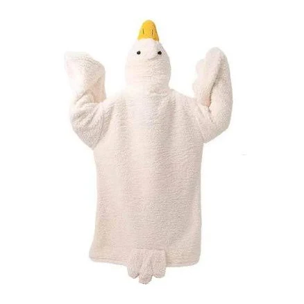 Kuokaa Goose Blanket Hoodie, Duck Onesie, Oversized Warm Big White Goose Wearable Blanket, Quirky Couples Hoodie Onesie, Thick Coral, Women's, Size: