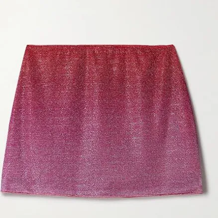 Oséree Lumière Metallic Stretch-knit Mini Skirt