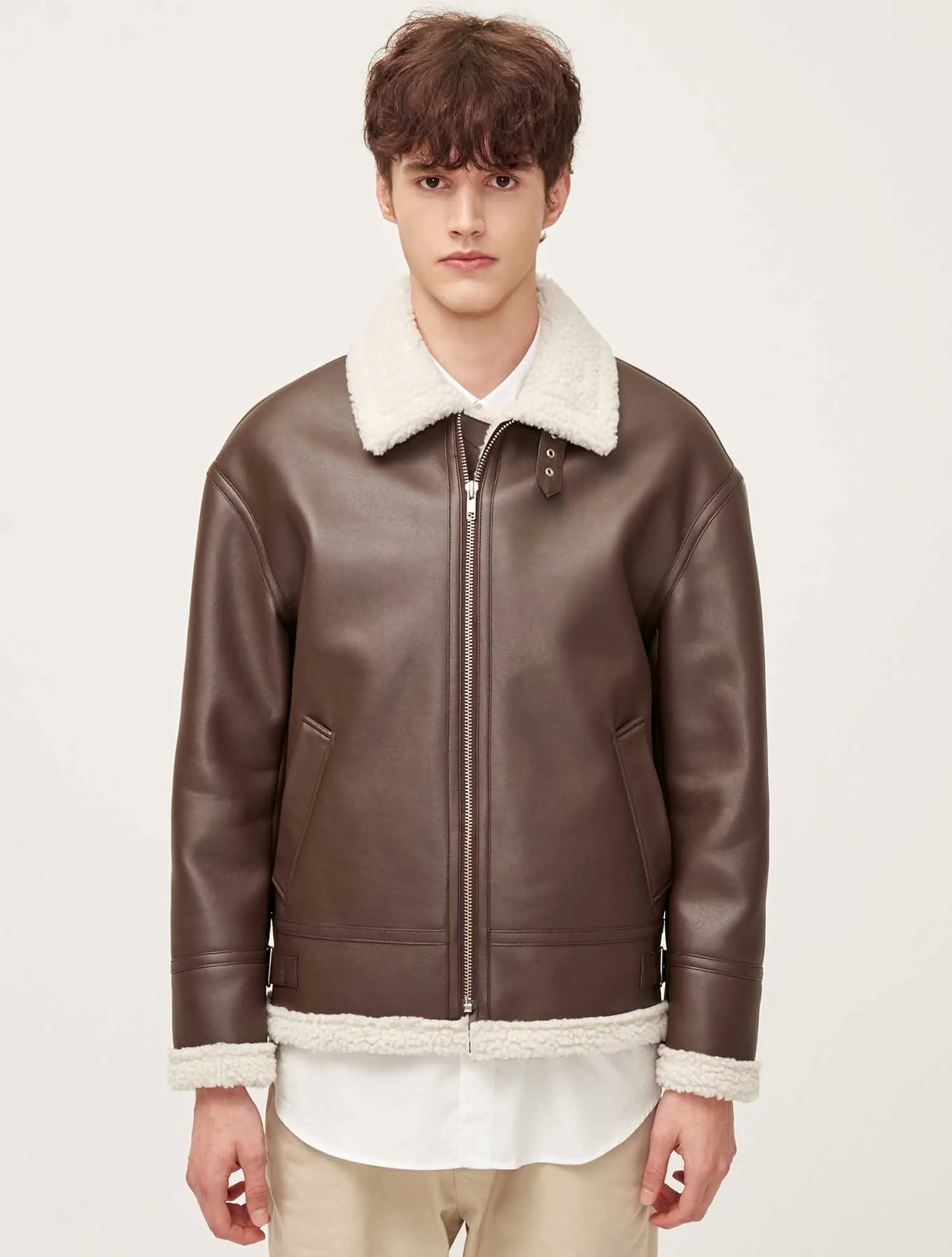 UNISEX OVERSIZED MUSTANG JACKET (BROWN)