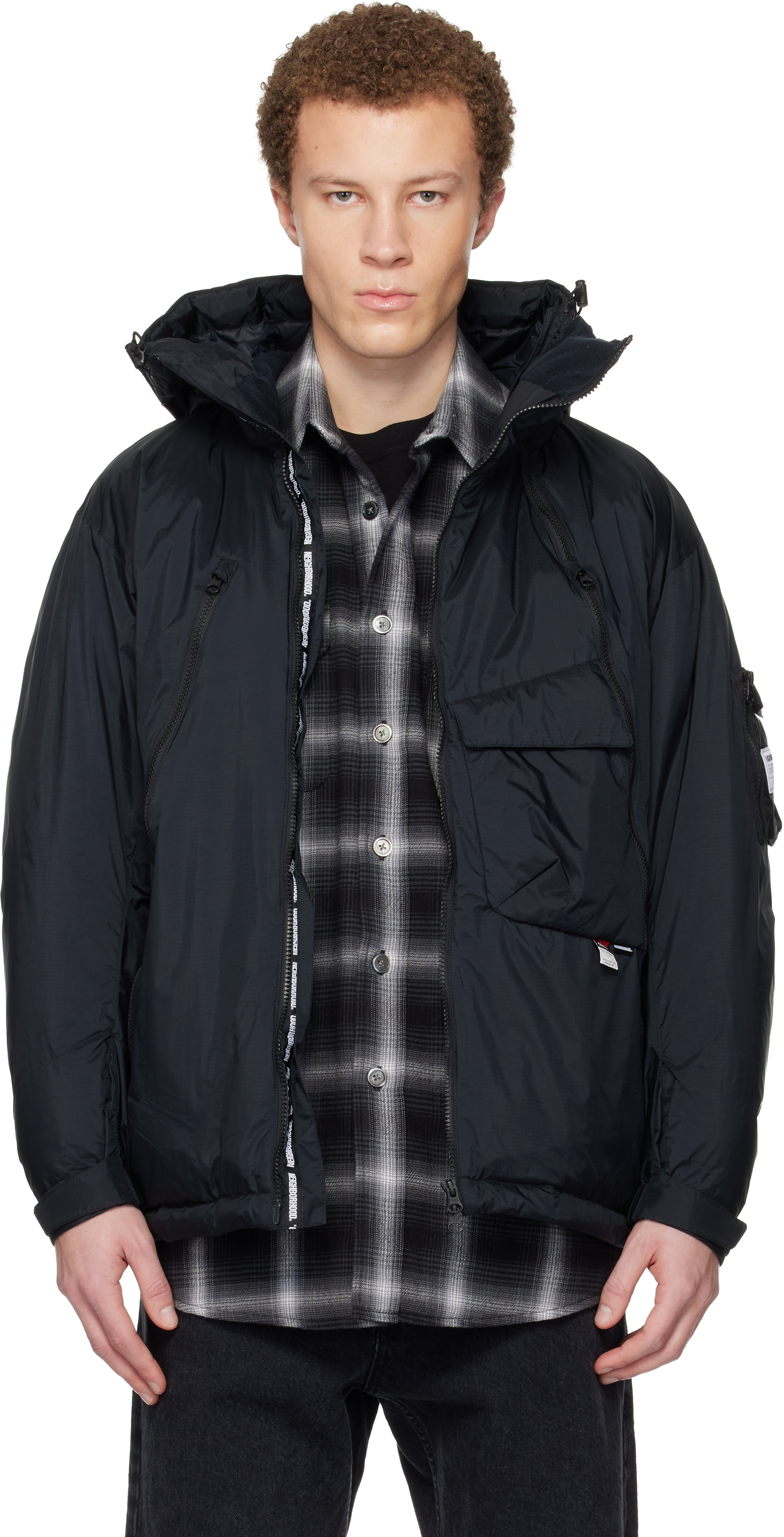 Black Nanga Edition Offset Zip Down Jacket