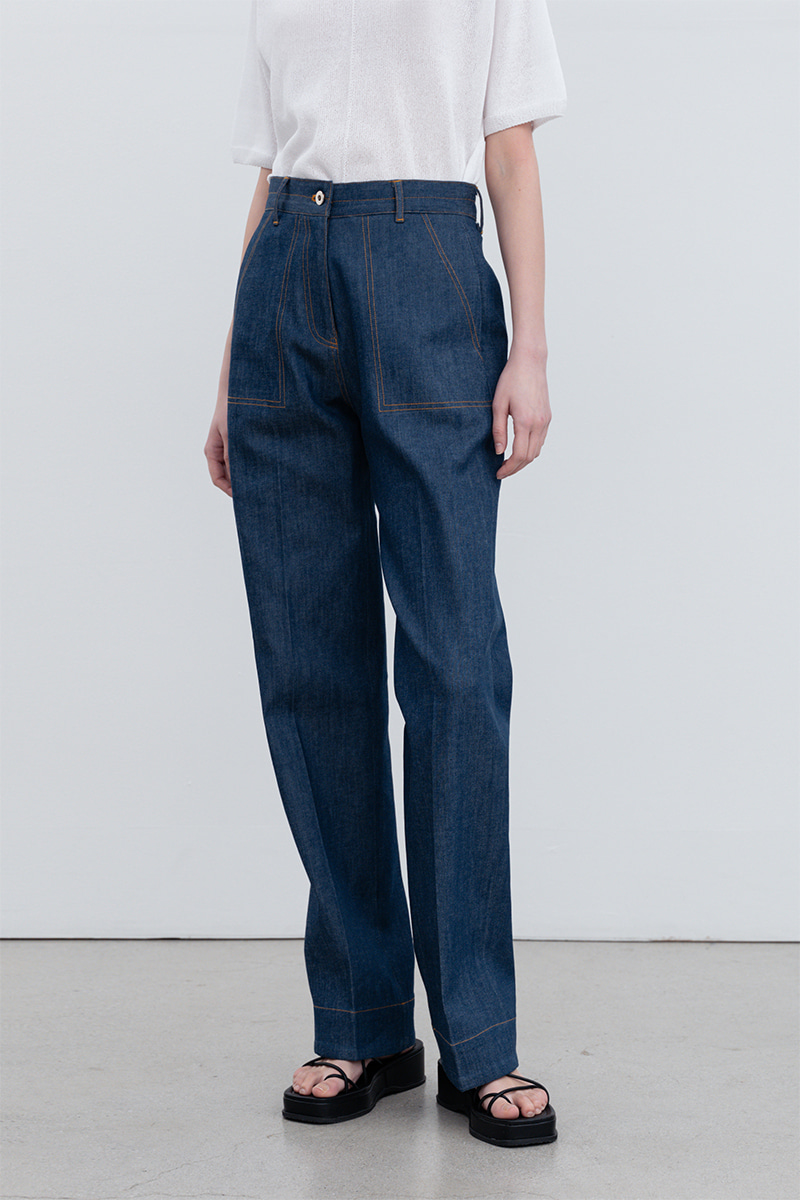 High Waisted Straight Leg Jeans