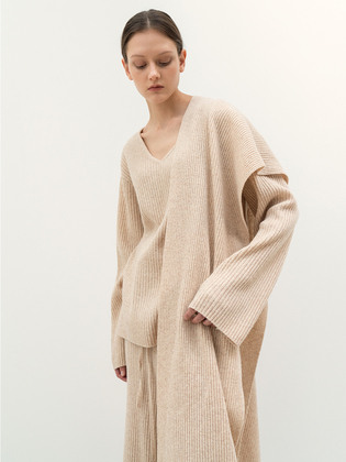 Ribbed V-Neck Sweater