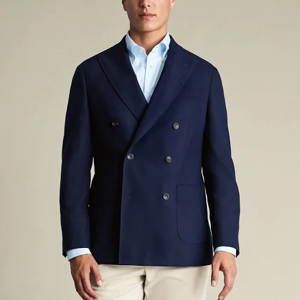 Charles Tyrwhitt Men's Double Breasted Wool Blazer