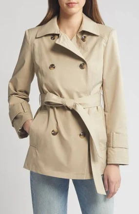 Sam Edelman Women's Double-Breasted Short Trench Coat
