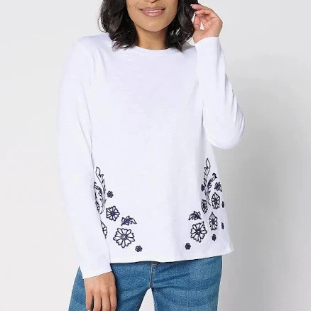 Studio Park x Amy Stran Long Sleeve EmbroideredT-Shirt