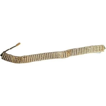 Saint Laurent Gold Plated Crystal Choker Necklace