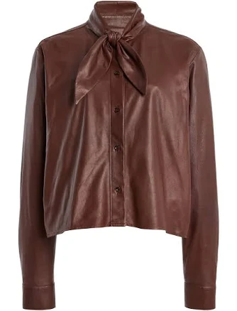 TWP Leather Tie-Embellished Shirt