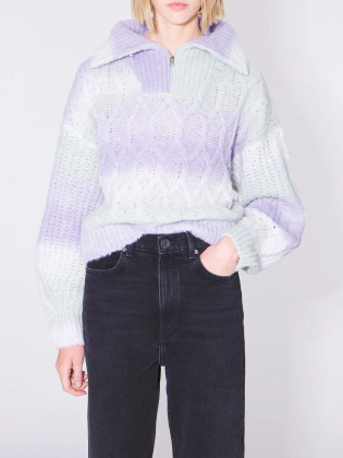 Pastel Half Zip Knit Sweater