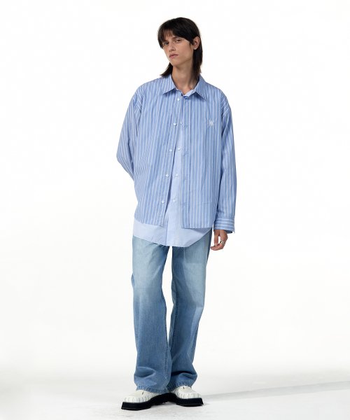 Washed coated denim pants - LIGHT INDIGO