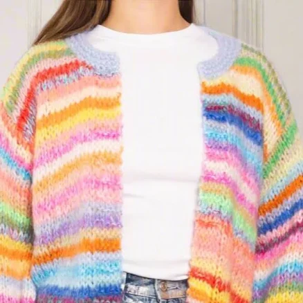 Unique Hand-Knit Mohair Cardigan