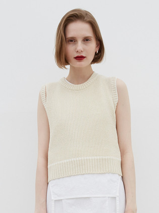 Cut Off Detail Paper Knit