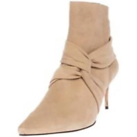 Schutz Adryen Honey Beige Knot Detail Ankle Boot Neutrals Dress Bootie 8