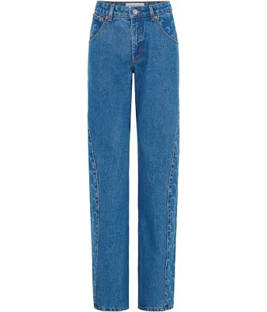Marine Serre Blue Moon Laser Curved Jeans