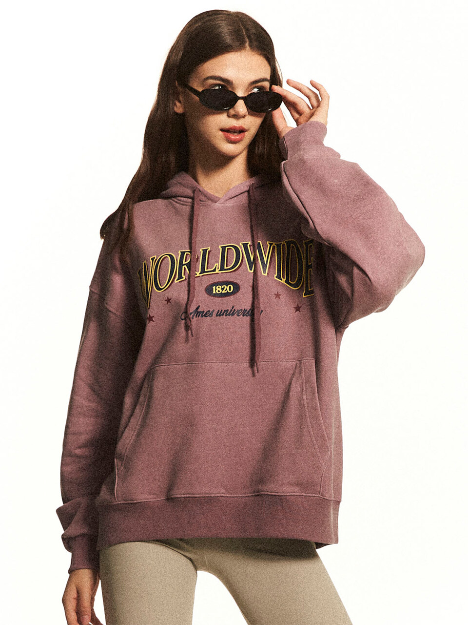 Worldwide Retro Hoodie Purple