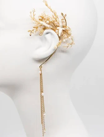 Dove and Pearl Branch Earcuff