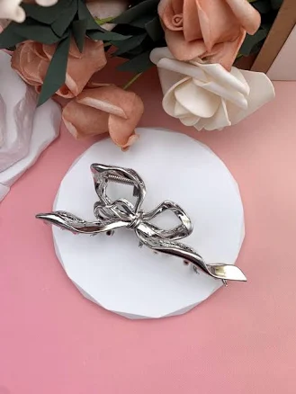Minimalist Metal Ribbon Bow Hair Claw