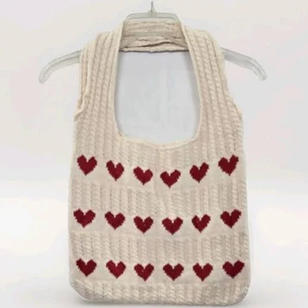 Handmade Heart Knit Purse