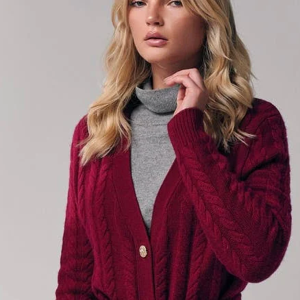 Le Fafo Women's Cable-Knit Cashmere Belted Cardigan