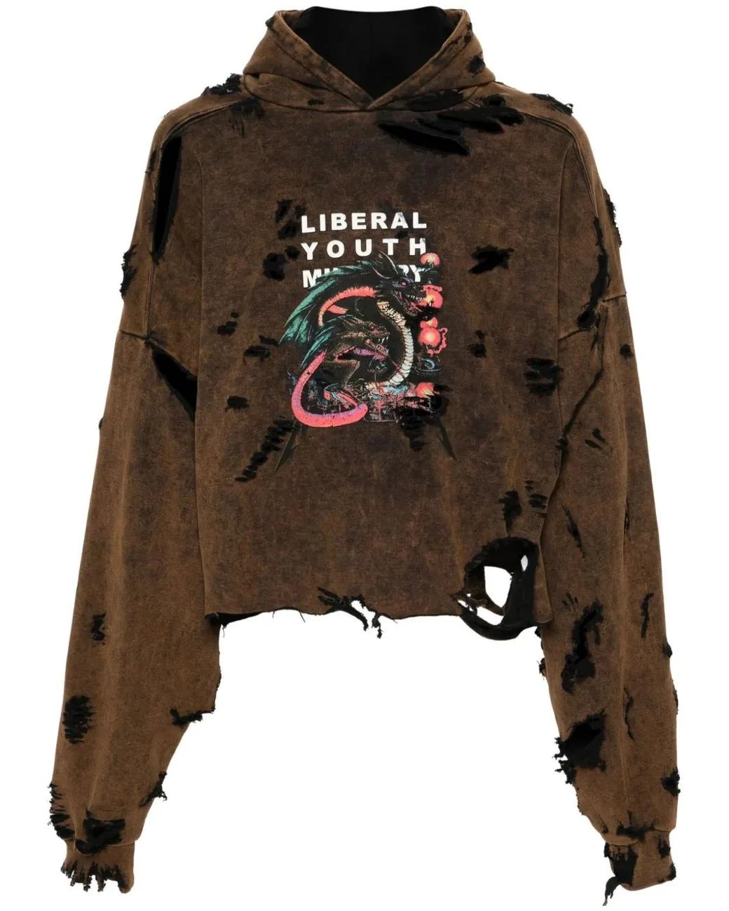 Dragon-print Ripped Sweatshirt