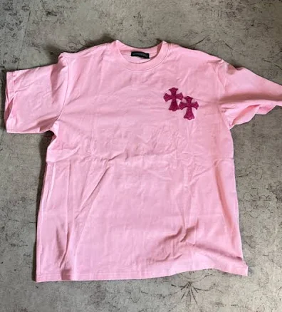 Chrome Hearts Shirts | Chrome Hearts Pink Tee With Dark Pink Cross Appliqus | Color: Pink | Size: L | Jadal9153's Closet