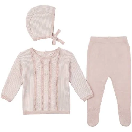 Bebe Bella Striped Pointelle Set