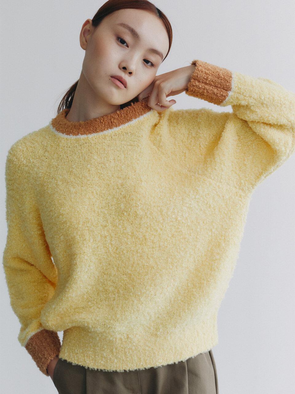 BOUCLE ROUND KNIT (LIGHT YELLOW)