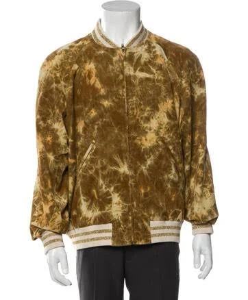 Celine Tie-Dye Printed Bomber Jacket w/ Tags in Metallic/Neutrals, Men's IT 46 US 36 | S