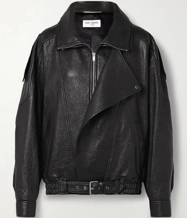 SAINT LAURENT Oversized Textured-leather Jacket - Women - Black Coats and Jackets - L