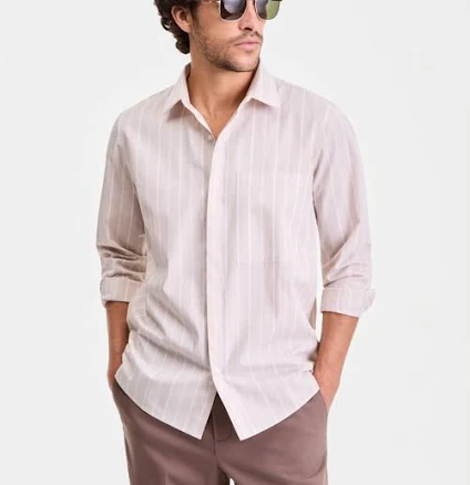 Alfani Men's Tanner Striped Long-Sleeve Shirt
