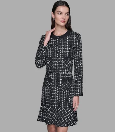 KARL LAGERFELD Paris Women's Cropped Tweed Jacket