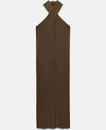 Zara Knit Halter Midi Dress