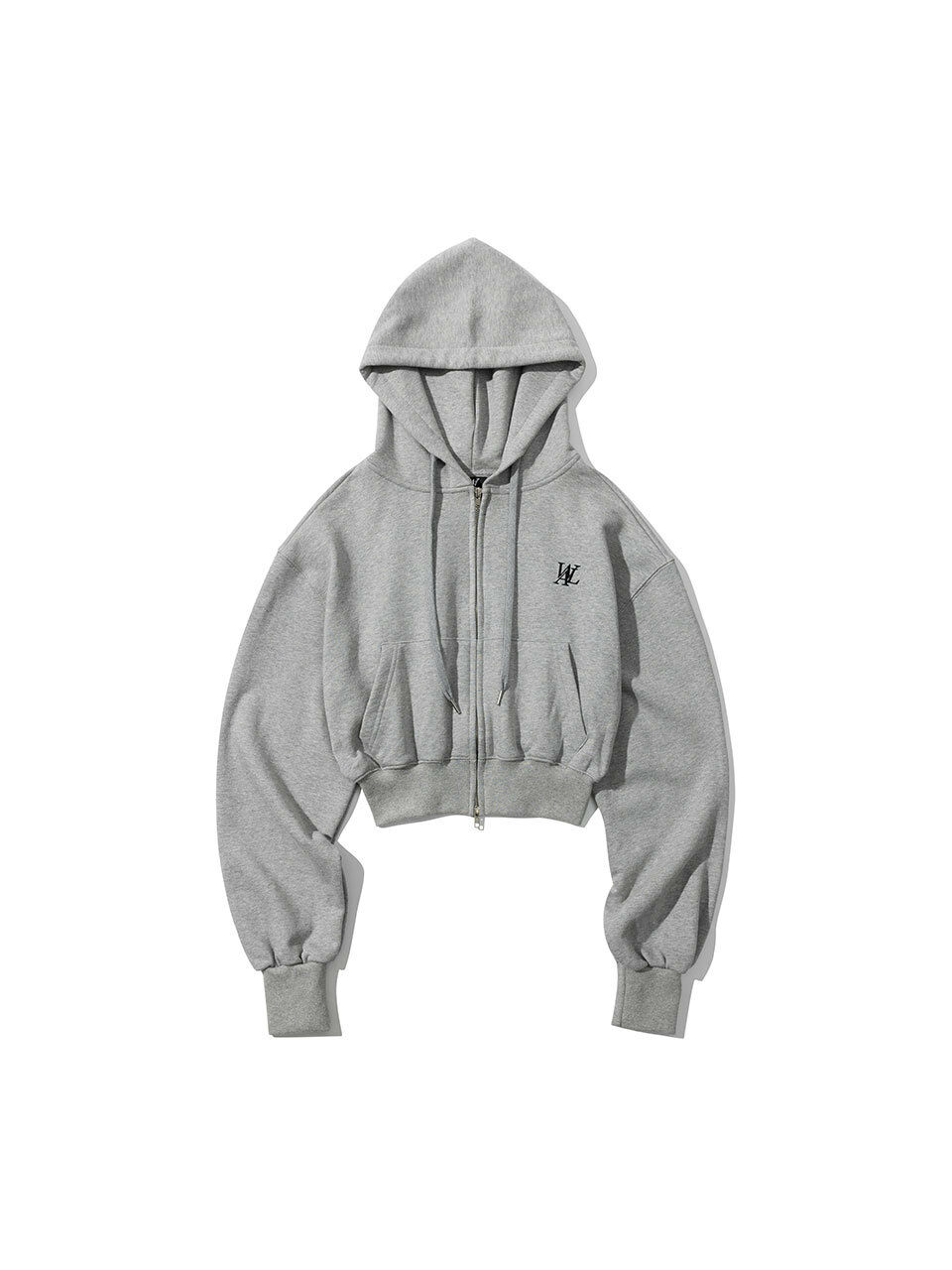 Signature Crop Hood Zip-up Grey