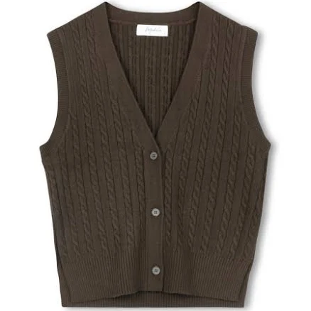 Knit Diagonal Button Vest