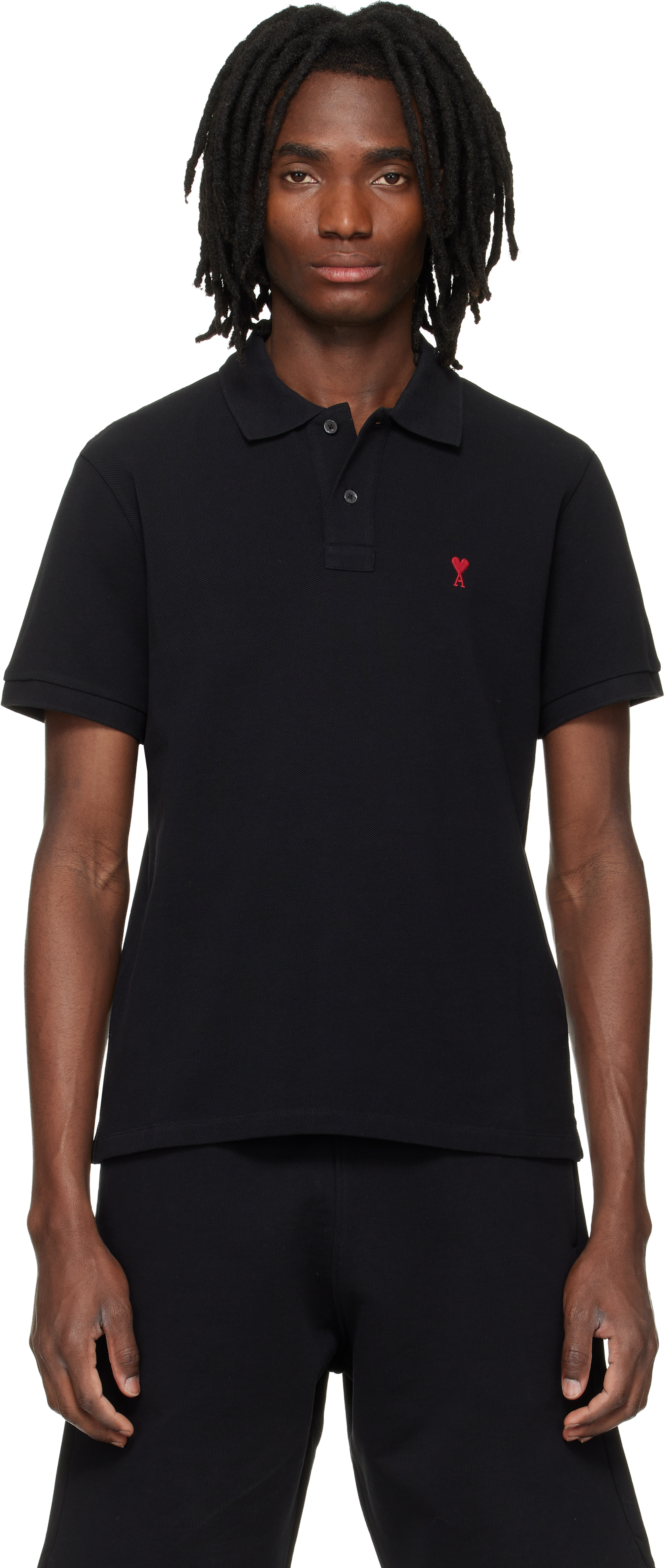Black Cotton Ami de Coeur Polo