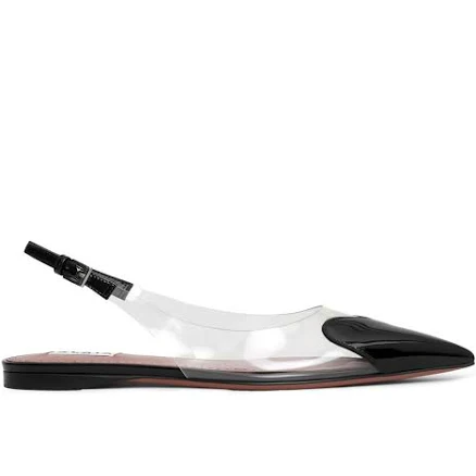 ALAÏA Le Cœur Flat Slingbacks In Patent Calfskin