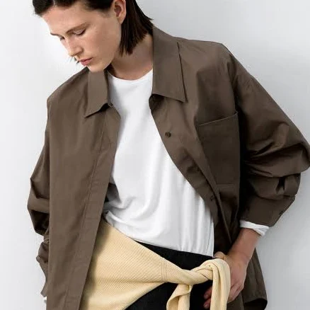 Atelier Nain ESSENTIAL SOLID COTTON OVERSIZE SHIRT