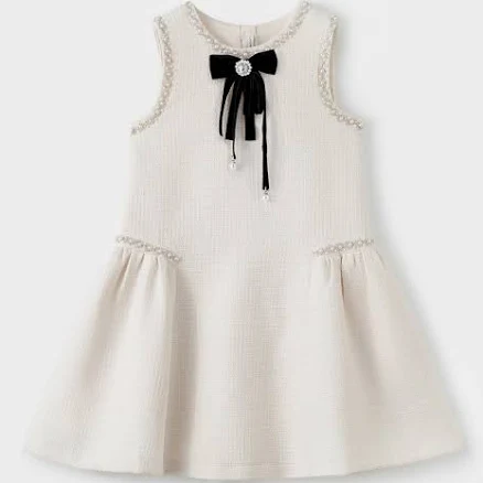 KIKI and JOJO Girls Pearl-Trim Tweed Mermaid Dress