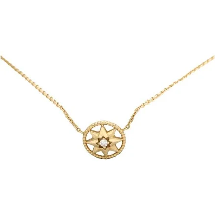 DIOR Women's 18k Yellow Gold Rose Des Vents Diamond Necklace